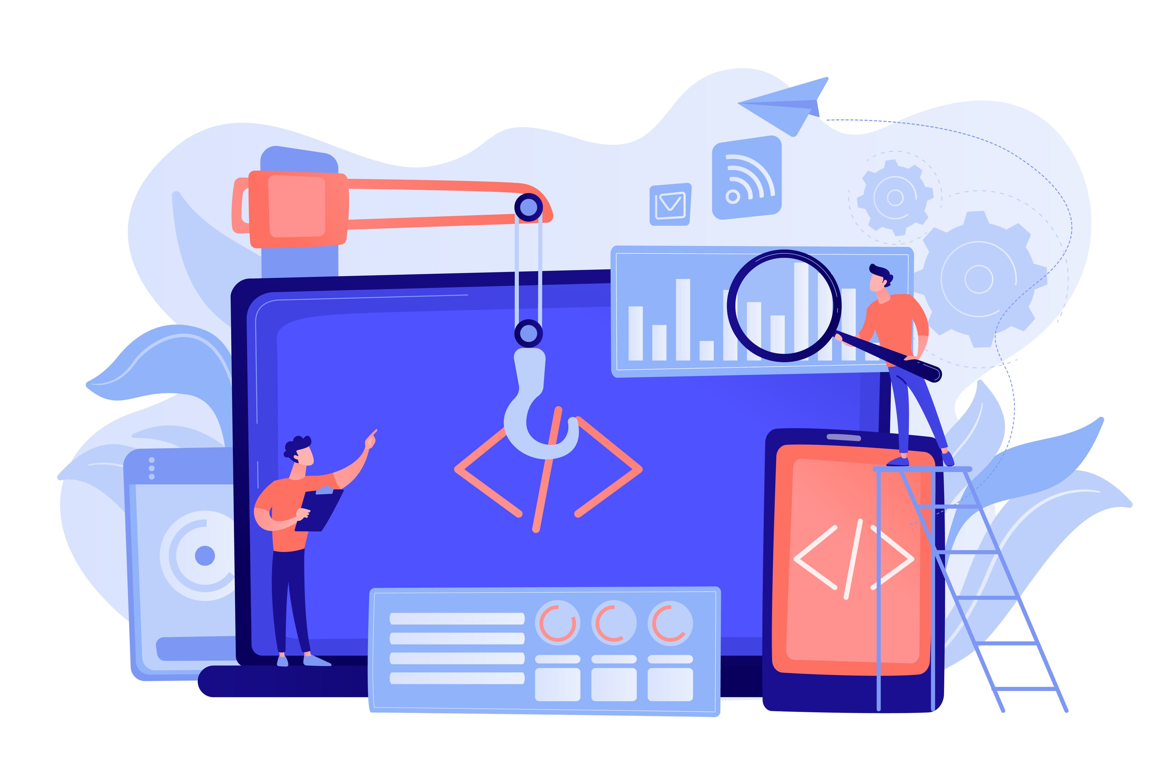 Modern software development illustration
